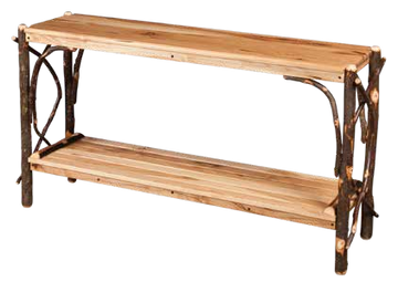Sofa Table Solid Top Slatted Shelf