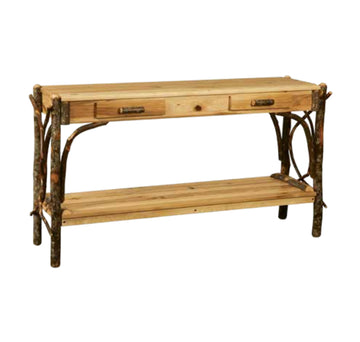 Sofa Table Solid Shelves with 2 Dovetailed Drawers