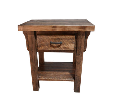 Hickory 1-Drawer Nightstand with Shelf