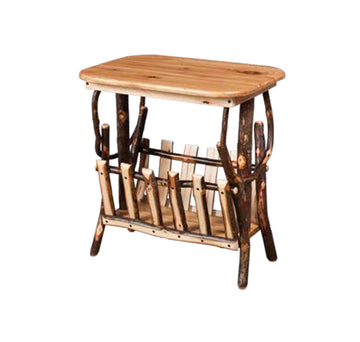 Solid Top Round Corners End Table Magazine Rack