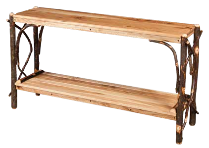 Sofa Table Solid Top Slatted Shelf