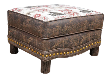 Ridgeway Ottoman with Hickory Legs with Storage